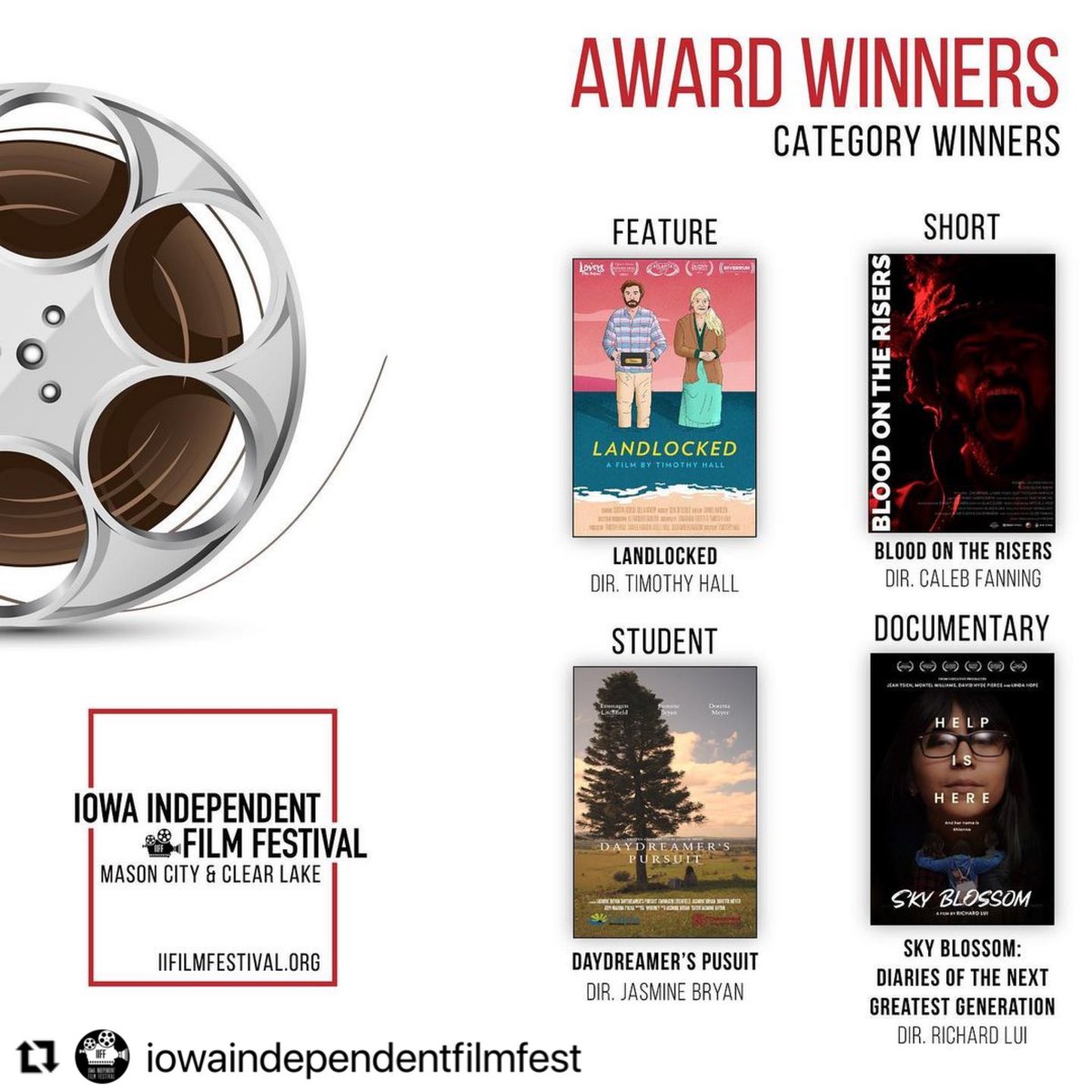 SkyBlossomFilm's tweet image. Congratulations to all of the other winners! Awesome to be part of this festival!

#iowafilm #iiff21 #awardwinners #iowaindependentfilmfestival #iowaindependentfilmfestival2021