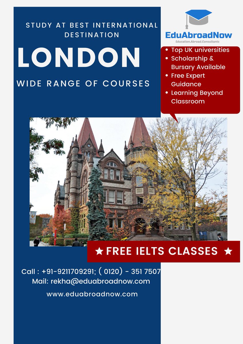 rekhasingh75's tweet photo. Study @ the heart of LONDON
Chose RIGHT @ right TIME
#Undergraduate #ForeignEducation #SAT #registrationopen #Mastersdegree #studyabroad #IELTS #IndianStudents #bachelorsdegree #overseaseducationguidance #london #UKUniversityAdmission #ukuniversities #mba #businessmanagement https://t.co/2fQxG9G2HX
