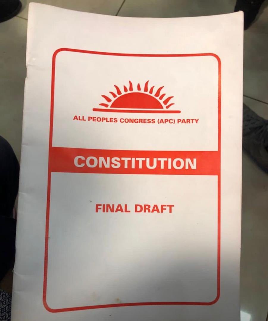 KamaraEsq's tweet photo. We came, We saw and we CONQUERED. God bless the APC. # constitution ADOPTED  overwhelmingly # https://t.co/yRpxB6pvP7