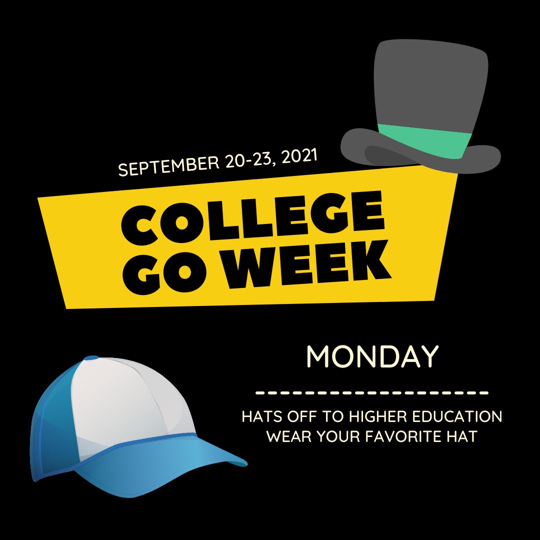 Help us kick off College Go Week tomorrow with your favorite hat!!! <a href="/MGUSC_Eagles/">Park Elementary</a> <a href="/MadisonGrantUSC/">Madison-Grant USC</a>