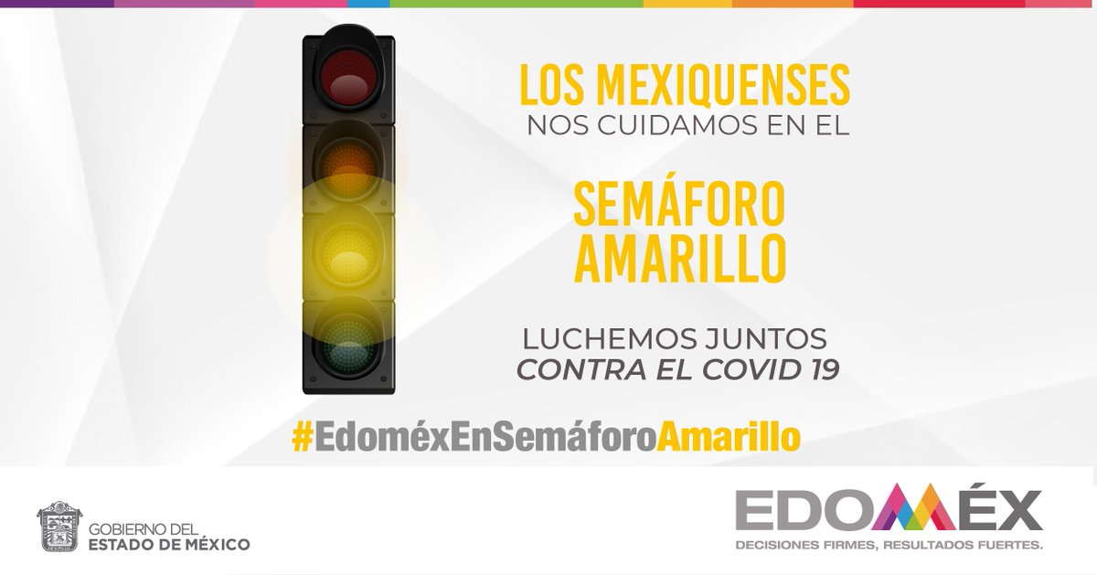 ¡No bajemos la guardia! Para continuar avanzando en el semáforo epidemiológico es indispensable el esfuerzo de todas y todos. #EdoméxEnSemáforoAmarillo