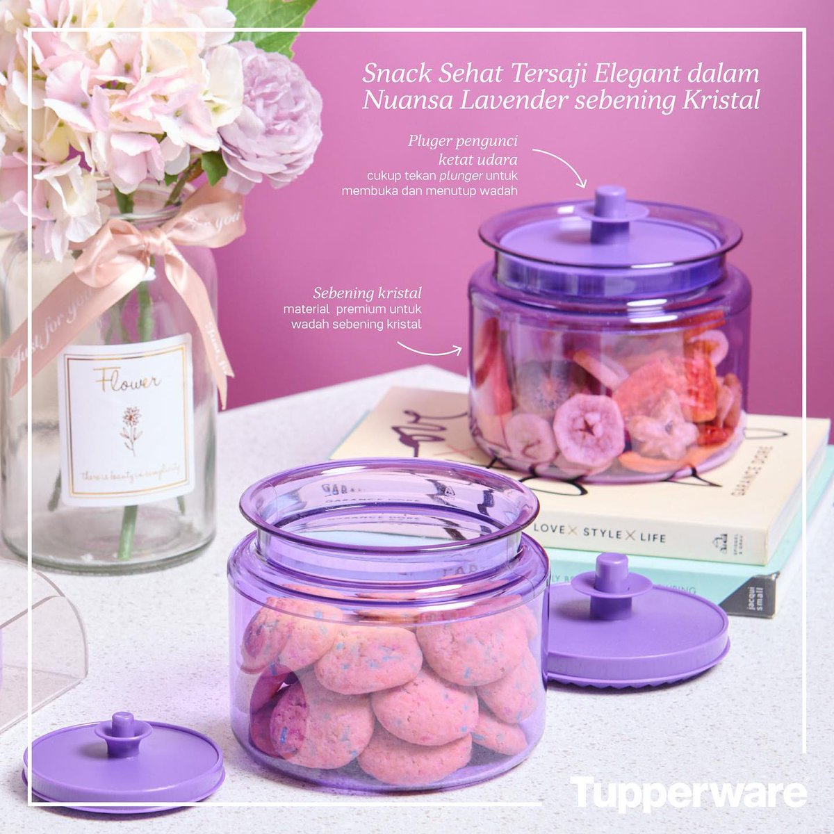 Sajikan snack favorit keluarga dengan Counterpart! Wadah yang cantik sebening kristal, membuat makanan tersaji lebih indah😍

#Tupperware
#TupperwareIndonesia