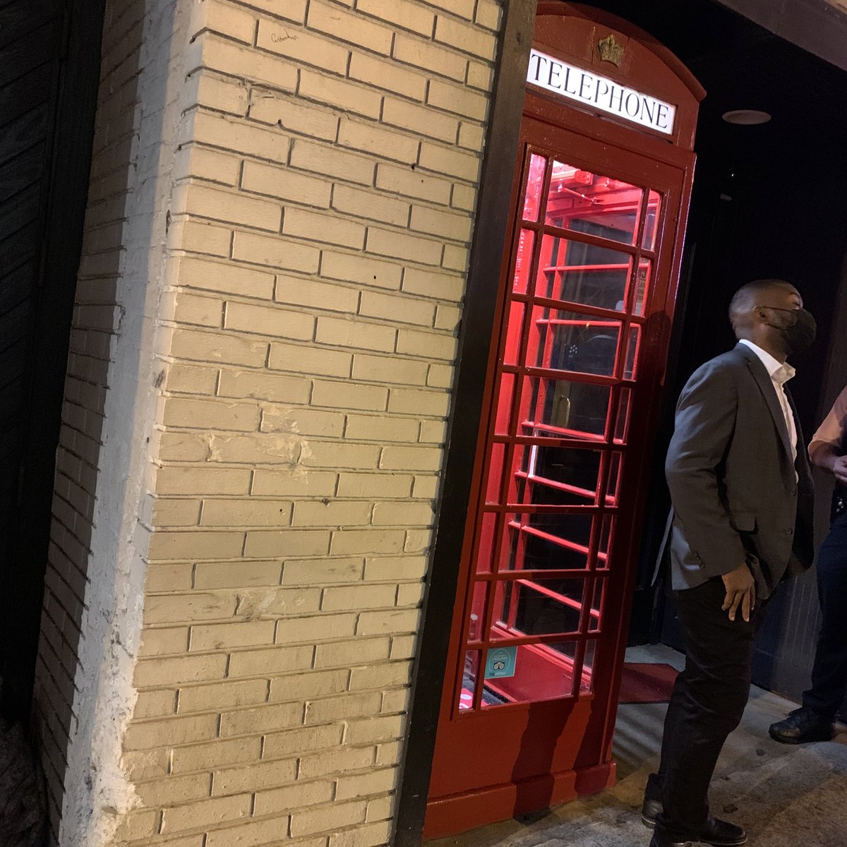 ThomasSanders's tweet photo. I befriended a bartender, and suddenly she gave me info on a red phone booth that, if I entered the number she wrote down, would take me to a secret speakeasy. Coolest. Adventure. Ever. https://t.co/rOsB3Mwh3n