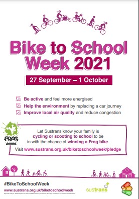Bike to School Week - Monday 27 September. How many are joining in?