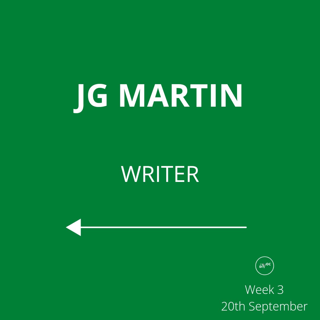 mamomi_i's tweet image. Social Media Takeover, 91DIVOC Exhibition.
The 91DIVOC exhibition collaborators continue their social media takeover.
Week Three is JG Martin,
Writer #socialMediaTakeover #artists #91Divoc #exhibition #collaboration #JGMartin #writer