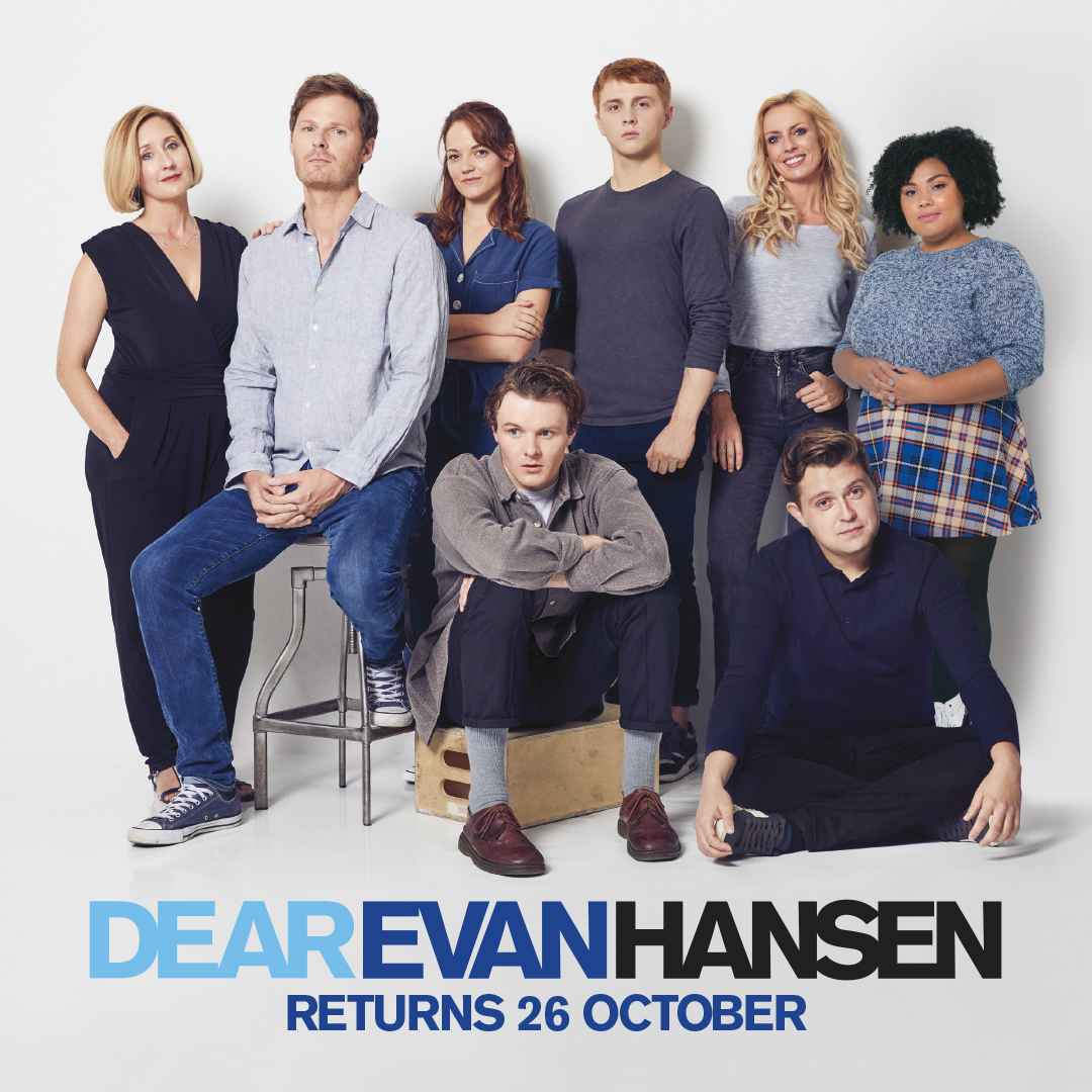 The Olivier award-winning company of #DEHLondon returns to the Noël Coward Theatre on 26 Oct. Join us in sharing a warm welcome to Sam Tutty, Lucy Anderson, Rebecca McKinnis, Lauren Ward, Doug Colling, Rupert Young, Jack Loxton, Iona Fraser and the entire DEAR EVAN HANSEN family.