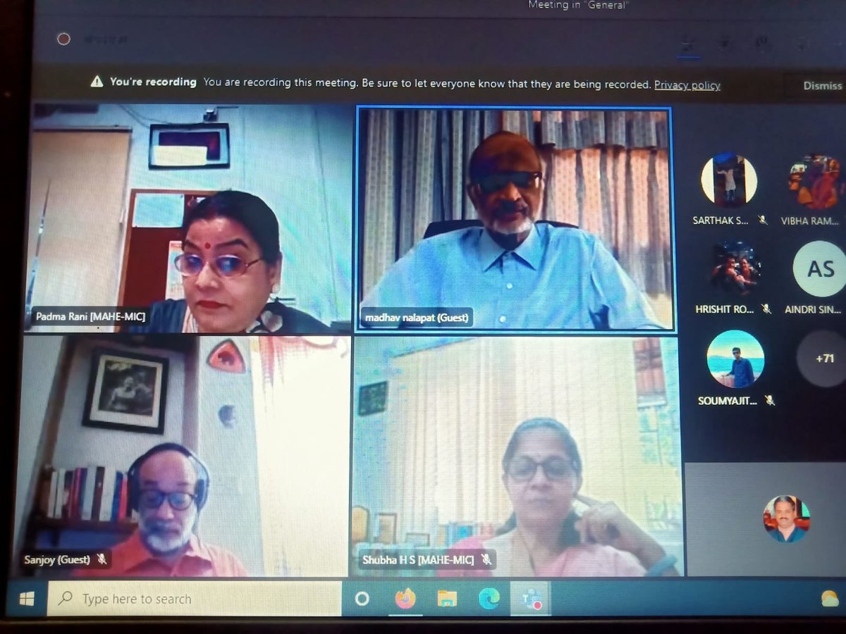 Prof MD Nalapat UNESCO chair for Peace addressing the students on International day of peace ⁦<a href="/micmanipal/">Manipal Institute of Communication</a>⁩  ⁦<a href="/MAHE_Manipal/">Manipal Academy of Higher Education</a>⁩