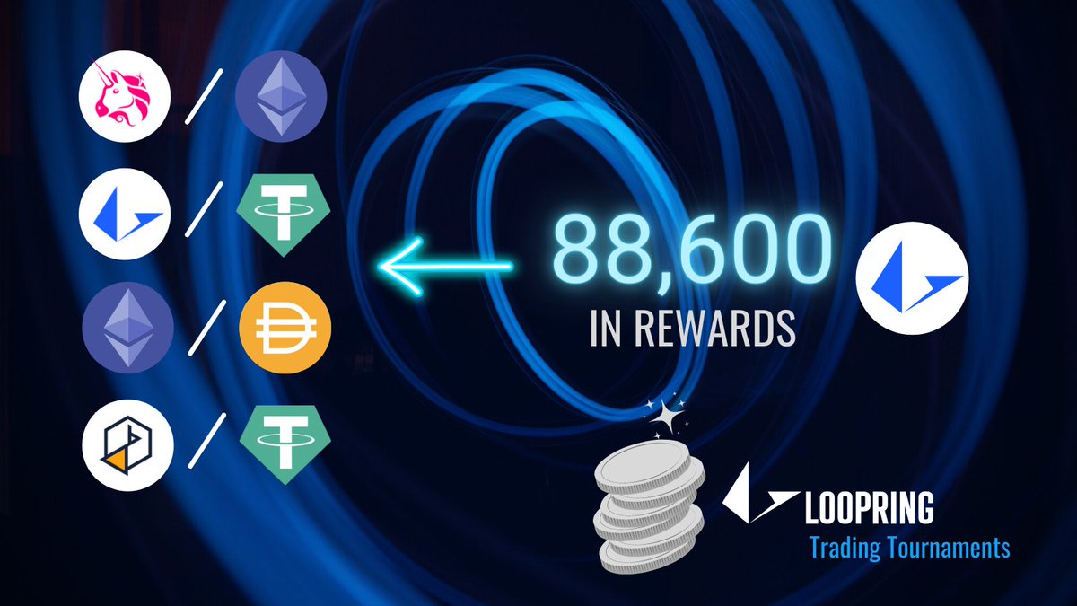 Our month-long trading tournament is well underway🏆

Come join in on one or all of our tournament pairs to get your share of $LRC rewards

Save on gas + earn rewards
$UNI / $LRC / $BKT / $ETH all active💥

👇
➡️exchange.loopring.io (web)
📲loopring.io (mobile)