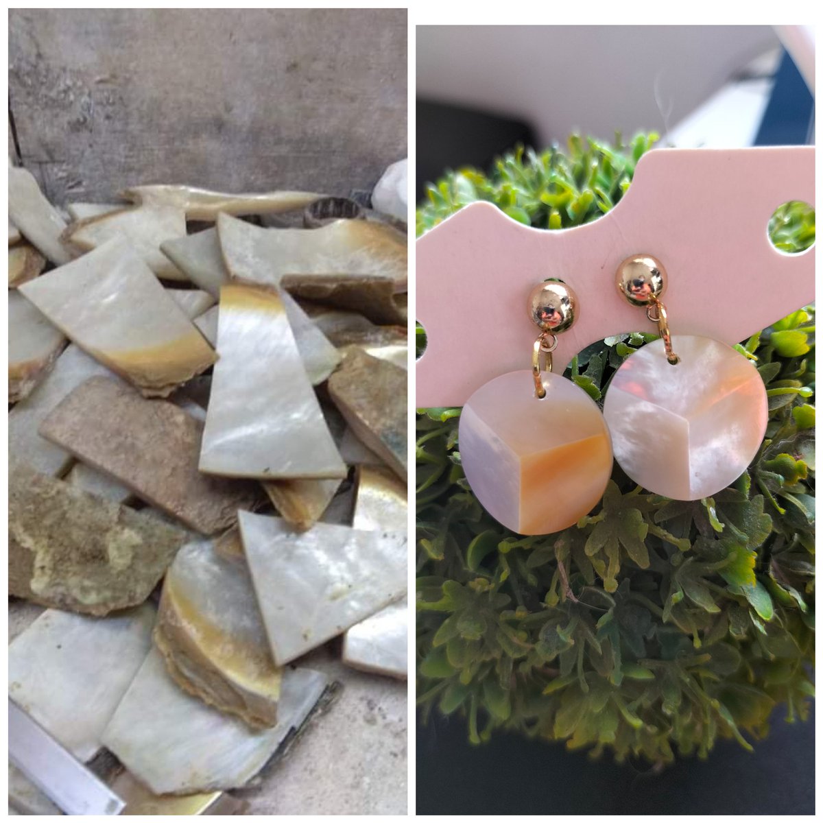 shellworksph's tweet image. Raw vs. end product. 

Appreciation post for the classic beauty of the queen - Mother of Pearls. 

Looking for a manufacturing partner for your business and DIY projects? We can customize almost any type of seashells to your desired cut, color or design! 

#shellcraft #handicraft