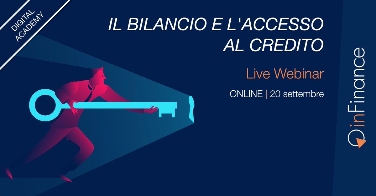 inFinance_it's tweet photo. Accesso al Credito... Quale bilancio si attende la banca? Quali sono gli indicatori di maggiore importanza? Ne discuteremo oggi, lunedì 20 settembre, a partire dalle 17:00, in un nuovo live Webinar. Per maggiori informazioni e iscrizioni: https://t.co/i22udUA12X #inFinance https://t.co/oeeJo3wiFD