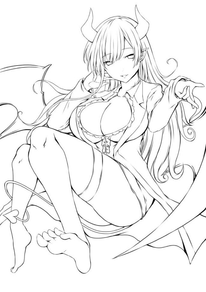 一枚目・2020の2月に描いて放置していた線画を、直した結果・・・
こうなりました
最初、見た時にちょっとゾッとしたww
折角なので、彩色して完成させます 