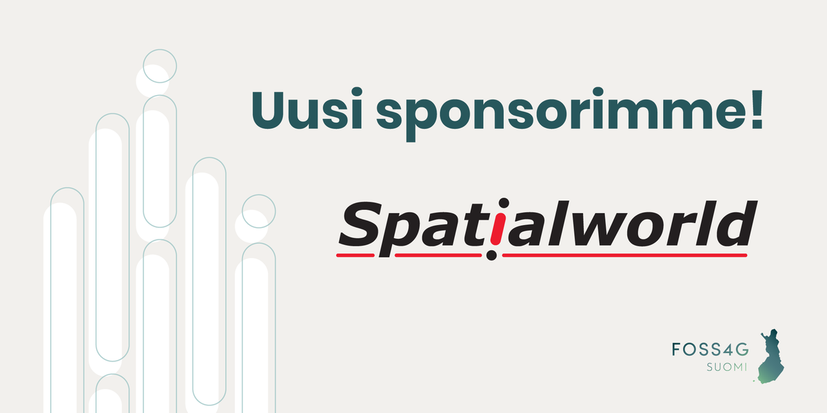 foss4gfi's tweet photo. Meillä on uusi sponsori - Spatialworld! 💡 Kiitos Spatialworld! 💃 https://t.co/GFpnxMvfBk https://t.co/BKXBXHyTuU