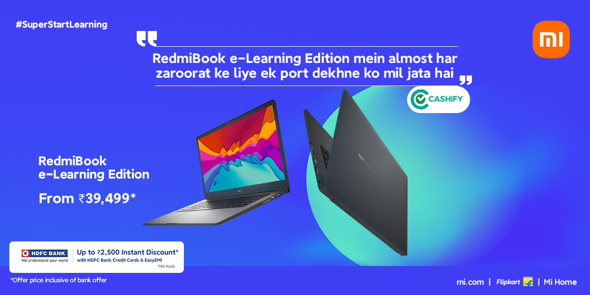 RedmiIndia's tweet photo. #RedmiBook e-Learning Edition loaded with a plethora of ports for easy connectivity!
Review courtesy: @Cashify_
#SuperStartLearning at just ₹39,499 (incl. @HDFC_Bank offer) 😍
Buy at https://t.co/cwYEXdVQIo, @Flipkart & Mi Home https://t.co/TrR9JlXza5