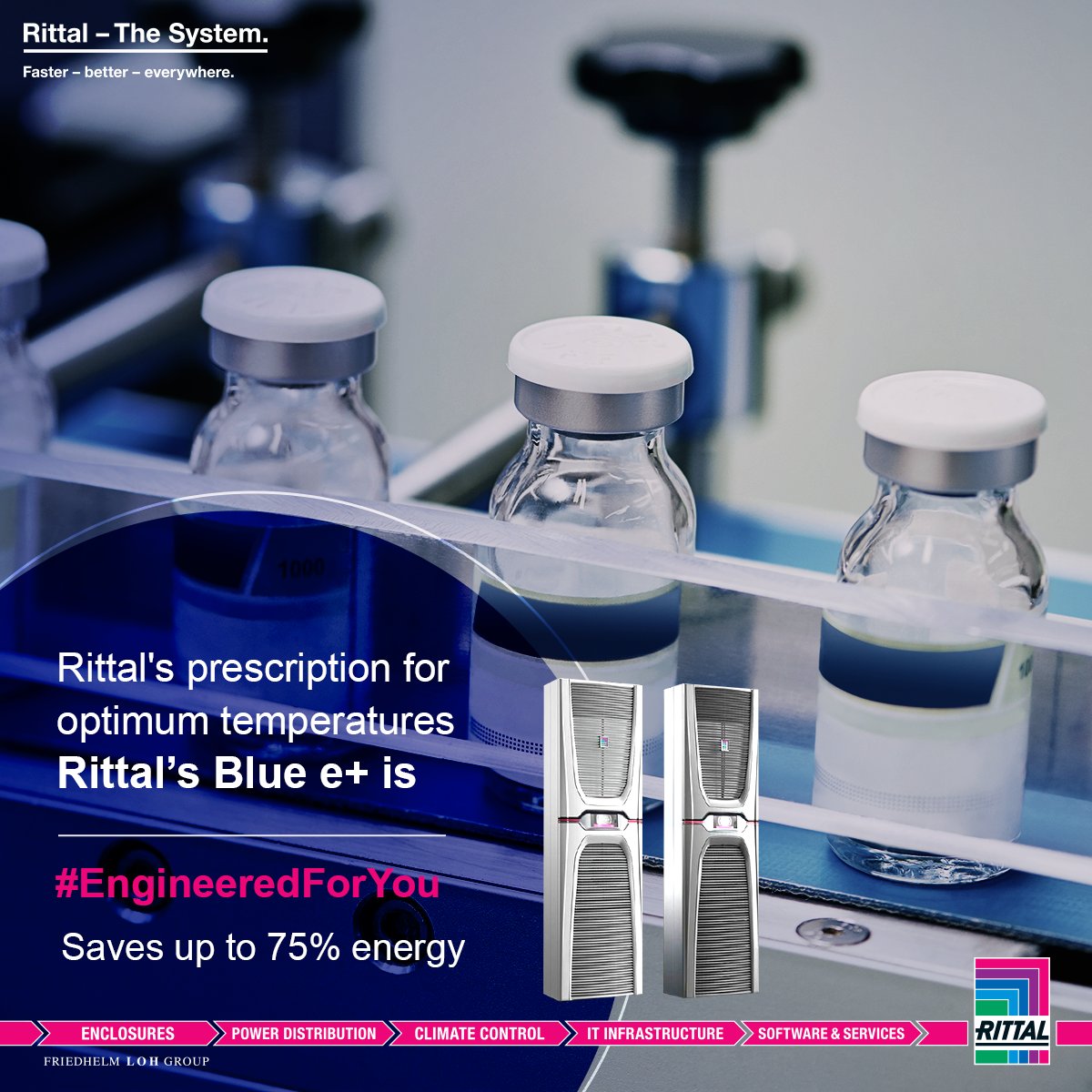 Rittal_India's tweet photo. #EngineeredForYou - Rittal's Blue e+ is engineered to allow cooling in pharma manufacturing in order to operate seamlessly.
#Rittal #climatecontrol #coolingunit #panelac #Enclosures #racks #industrialsolutions #industrialcooling #industrialequipment @Rittal @EPLAN_global https://t.co/QBOtCAX9bW