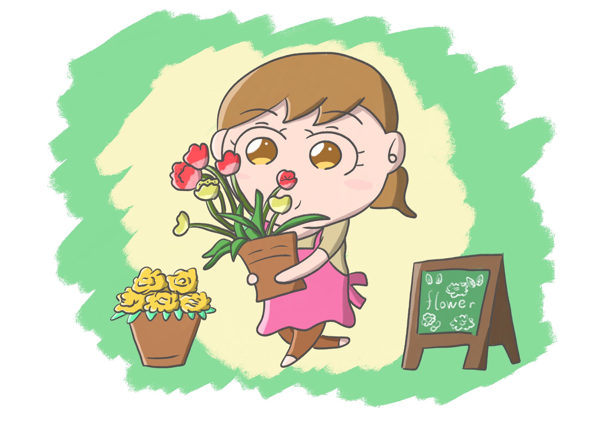 تويتر Aki かわいい子供 動物イラスト描きます على تويتر 店の準備をしている花屋の女の子 イラスト かわいいイラスト Illustration 花屋 イラスト好きな人と繋がりたい 絵描きさんと繫がりたい T Co 5a7amuank1