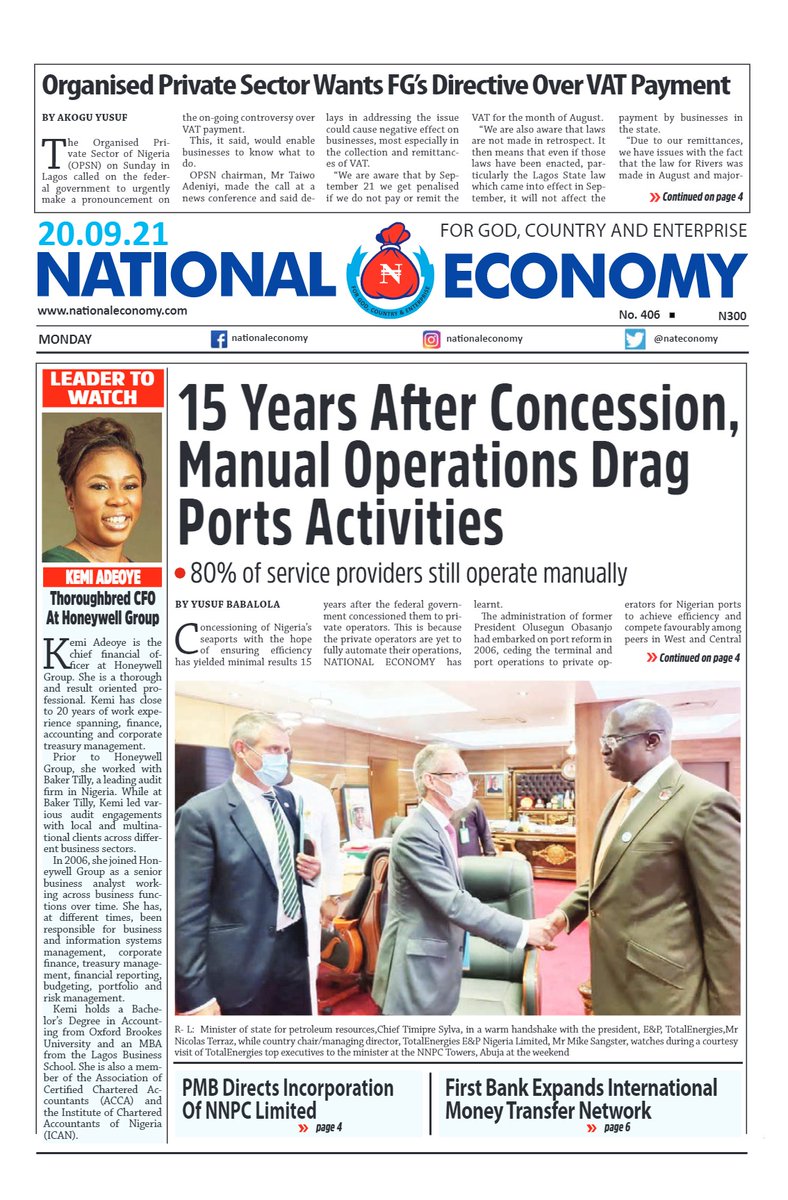alpha1065fm's tweet photo. Newspaper #Headlines 20th September 2021.
#frontpage #AlphaRadio1065News
#Politics #NigerianNews #COVID19
#Africa #News #Sport #EndSARS #whyilovemaria #BBNajia6
EFCC | Poch | Chelsea | Yousef | Abuja | Whitemoney | Ebuka | Poch https://t.co/VUR9Nt2lxi