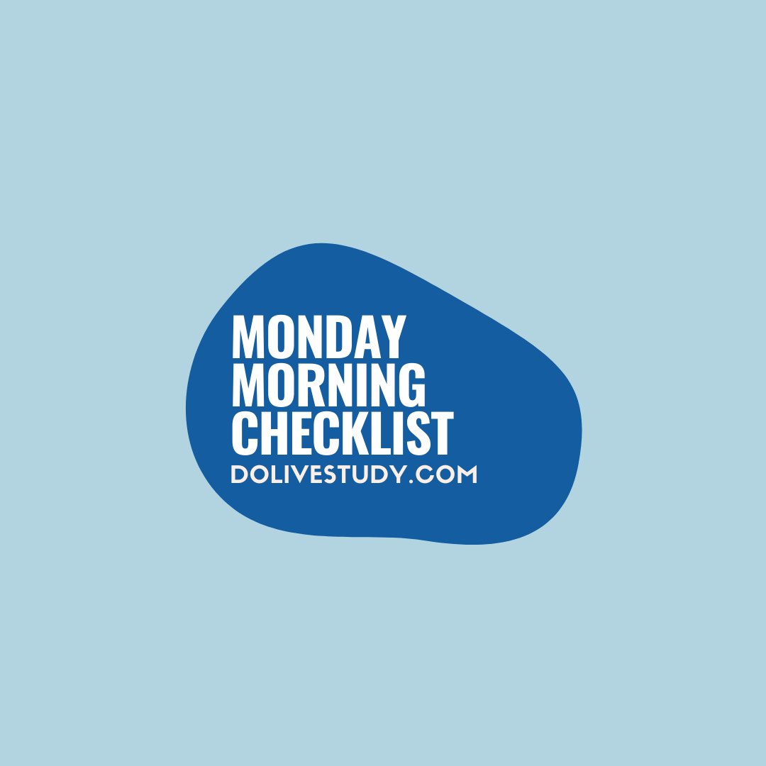 DoLiveStudy's tweet photo. What's on your money morning checklist? #mondaymorning #checklist https://t.co/R2jr5Xn0Uz