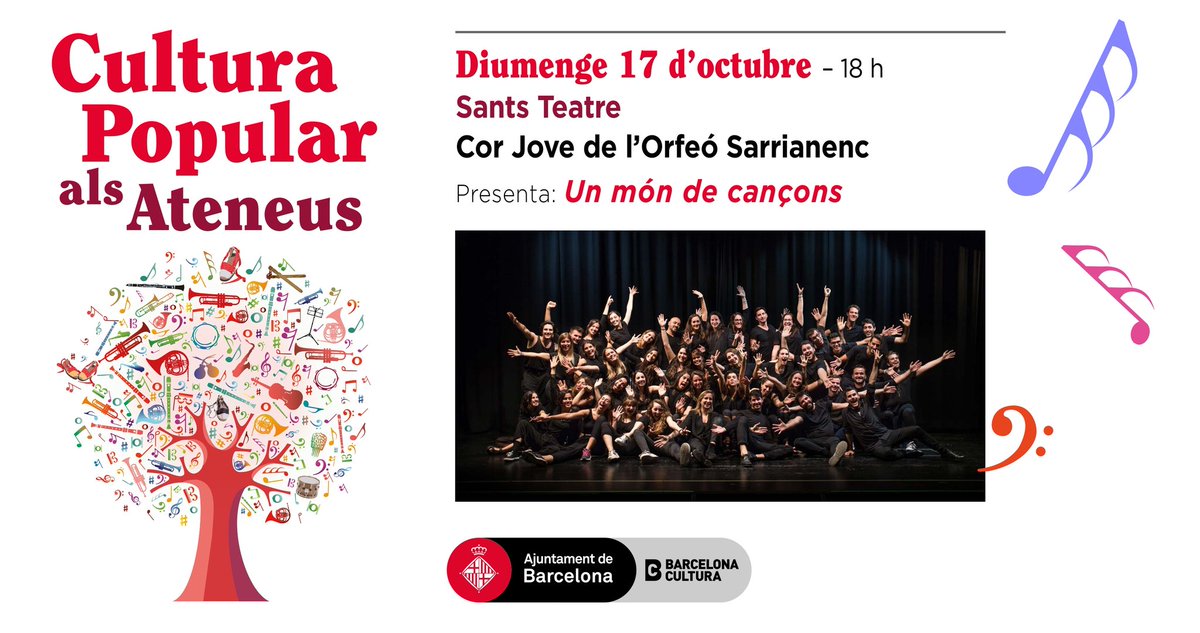 El Cicle de #culturapopular als Ateneus 2021 ja és aquí! I et necessitem a tu per omplir les butaques del teatre🤘🏻

Diumenge 17 d'octubre ens podràs escoltar al <a href="/SantsTeatre/">CCSants</a>  com a tret de sortida de l'inici de temporada 😍🔝

Reserva la teva entrada a entrapol.is/26kLi 🎟️
