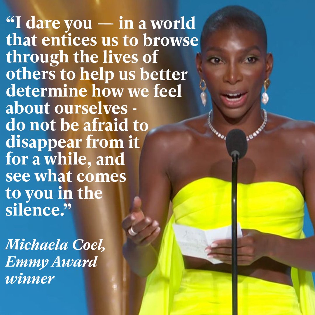 Independent's tweet photo. Food for thought from Emmy-award winner Michaela Coel

#Emmys #MondayMorning https://t.co/Qe76CxvtoE