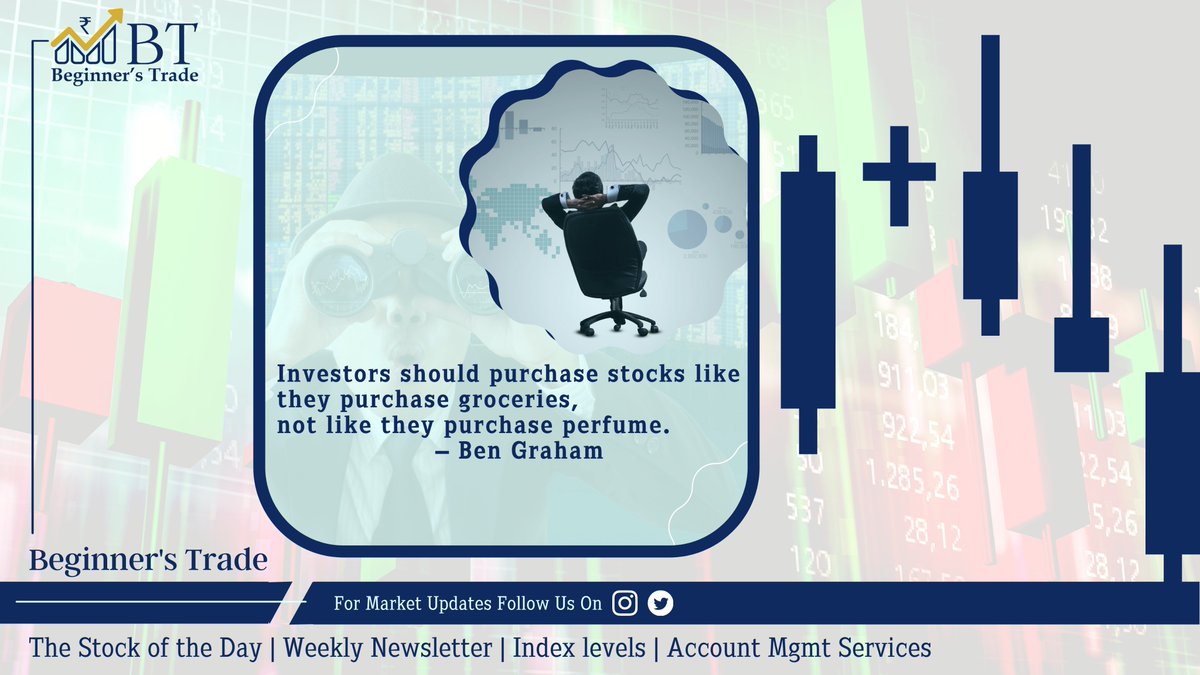 arthamcapital's tweet photo. Investors should purchase stocks like they purchase groceries,
not like they purchase perfume.
------------------------------------------ Ben Graham
#BeginnersTrade #Quoteofday
#StockoftheDay #Newsletter #Indexlevels #AccountMgmtServices #stockmarket
.
.
.
.
.
.
,
, https://t.co/AXvfgddjXE