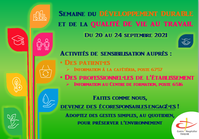 CHTHUIR's tweet photo. Aujourd’hui débute la  semaine du développement durable au CH de Thuir !
Sensibilisation et mobilisation des patient·es et des professionnel·les aux enjeux du #développementdurable. 
Des activités et des rencontres pédagogiques pour prendre #soindesoi et de la #nature ! https://t.co/sJ2z9VFEwj