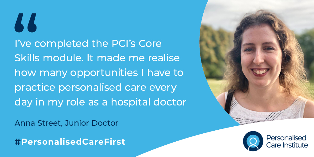 Pers_Care_Inst's tweet photo. Our Core Skills module highlights the benefits of #PersonalisedCare, including improved health outcomes & clinician satisfaction. To mark our 1st anniversary, we’re encouraging all health & care professionals to take the course & put #PersonalisedCareFirst https://t.co/j3nscWLjak https://t.co/CNSJHxylx3