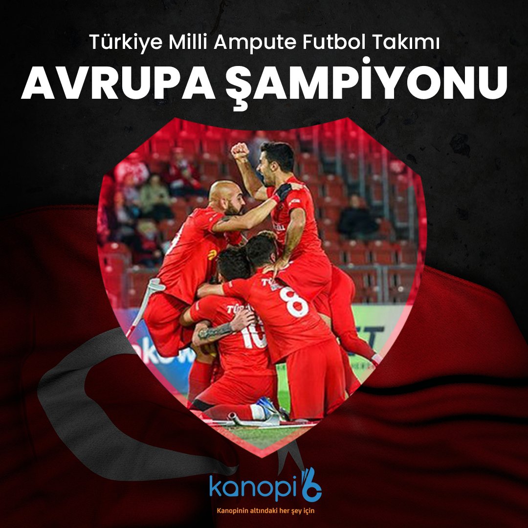 kanopi6com's tweet photo. Avrupa Şampiyonu olan Ampute Milli Futbol Takımımızı yürekten kutluyoruz. 🇹🇷

#gururumuzsunuz #AvrupaŞampiyonu #kanopi6 https://t.co/p2nHFKlQ7F