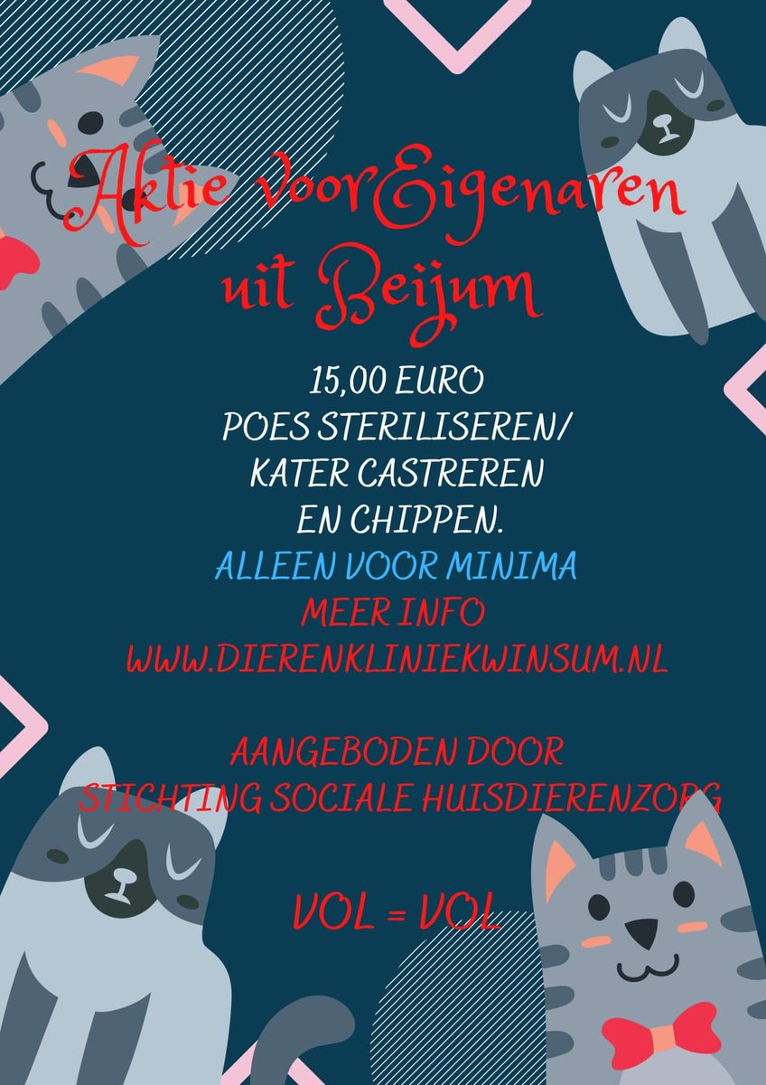 AsielGroningen's tweet photo. Mooie actie ! #Beijum #groningen 
Kittens maken in een overvol kattenland is nl niet erg lief voor die dieren 😽 https://t.co/eHVZ0PPkSb