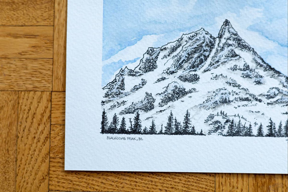 bolducdesign's tweet photo. Blackcomb Peak, Whistler, BC 🏔️

Ink and Watercolour on 6"x9" cold-press watercolour paper

#Artwork #WhistlerBlackomb #Watercolour #Drawing #Art #Artsanity #ArtDaily #Artstagram #Painting #MountainArt #InkDrawing #bolducdesign https://t.co/G0SBRNvOPm