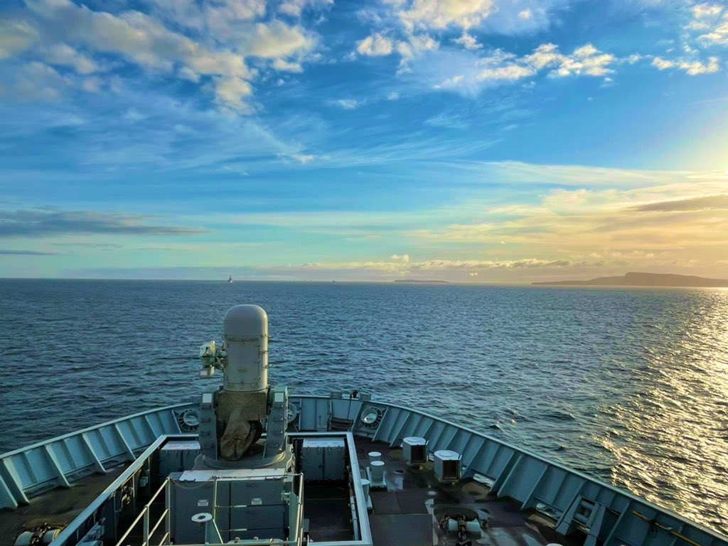 Making our way into the #JointWarrior exercises areas off the coast of Scotland 🌤 #UKResponseGroup #WeAreNATO