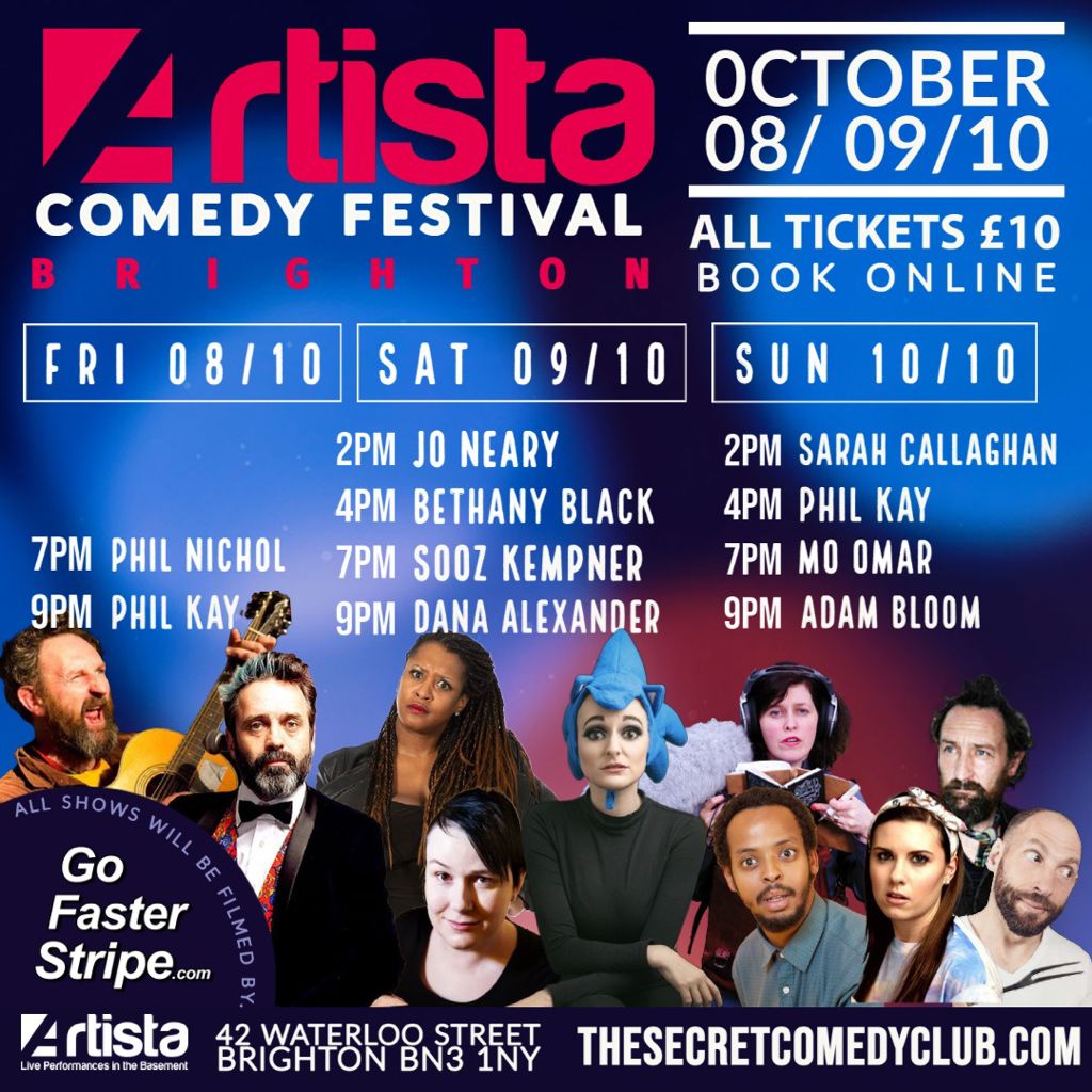 You are invited to the Artista Comedy Festival 2021  mailchi.mp/artistacafe.ga…
#acf2021 #brightoncomedy #brightonlife #brightoncomedynights #brightonandhove  #brightonwhatson #standupcomedy #comedy #comedynights #livecomedy  #whatsonbrighton #brighton #hove #hoveactually #hovelife