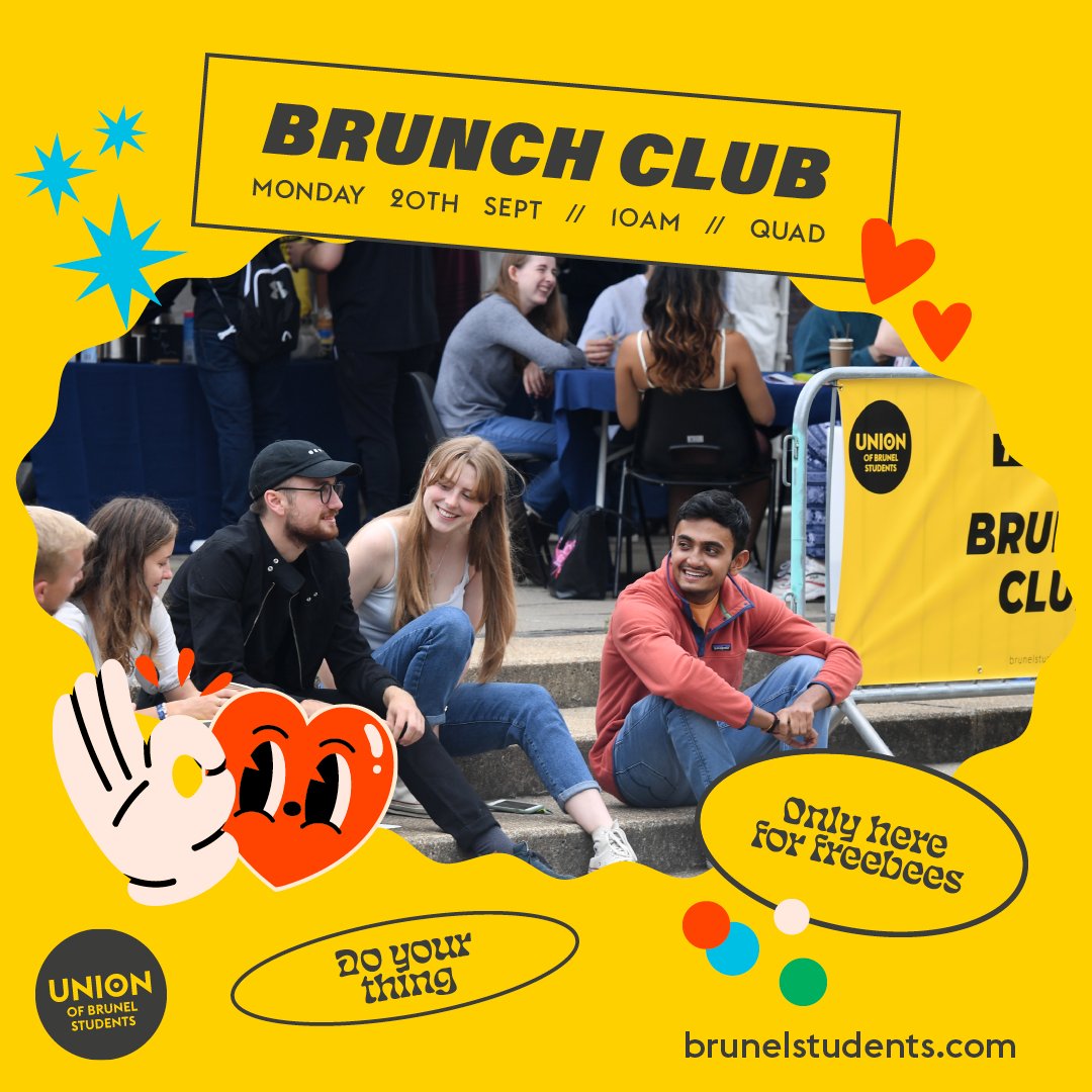brunelstudents's tweet photo. #Freshers2021 💯
📆Monday Events!
🥞Brunch Club
⏰10am
📍Quad
⚽Zorb Football
⏰12pm
📍Quad
🕺Roller Disco
⏰7pm
📍Netball Hall
ALL FREE ENTRY! Join us! 🎉
@ubsnightlife for Nightlife & Bar Events!📲
#BruWhat #BrunelUni #BrunelFreshers #Uni https://t.co/RCST5nuTD4