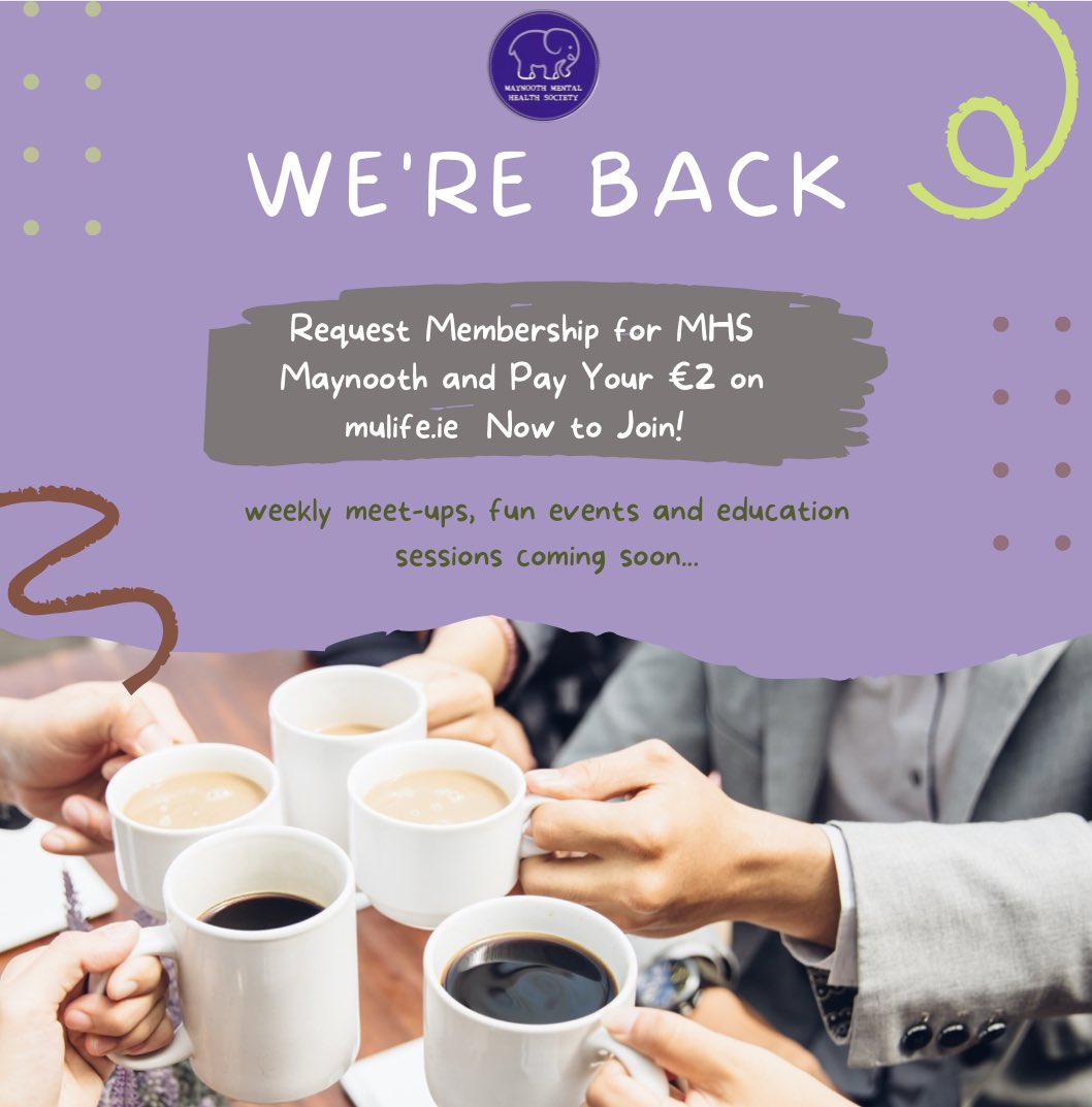 We’re back!! Register and pay you’re €2 today on mulife to become a member!!💜🐘