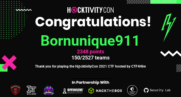 kashyap71317242's tweet photo. @Hacker0x01
@_JohnHammond
@NahamSec
@BlacknoteSec
#hacktivitycon2021 #CTF https://t.co/gXB6cDRjPV