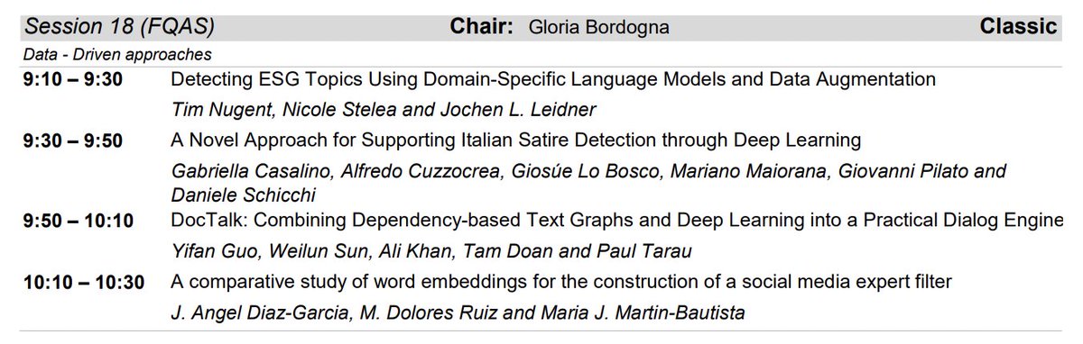 jochenleidner's tweet image. If you&apos;re not in Bratislava at FQAS&apos;21 to see our presentation tomorrow morning, you can read out paper at arxiv.org/abs/2010.08319

#classification #textclassification #ESG #CSR #BERT
