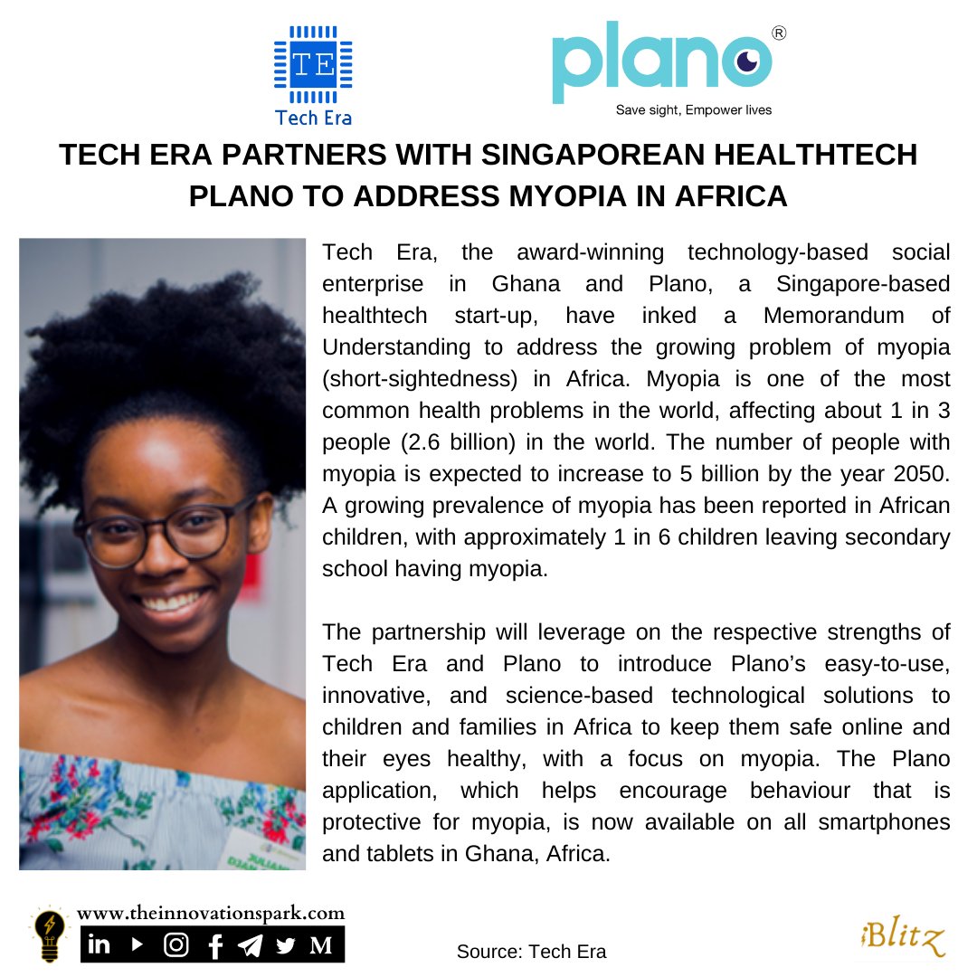Tech Era <a href="/techeraafrica/">Tech Era</a> partners with
Singaporean healthtech PLANO
to address myopia in Africa

#iBlitz #ideate #innovate #implement