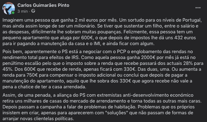 cgpliberal's tweet photo. Um exemplo simples. Continuem a votar nesta malta e depois queixem-se que as rendas estão muito altas. https://t.co/5x0dY4wHQ1