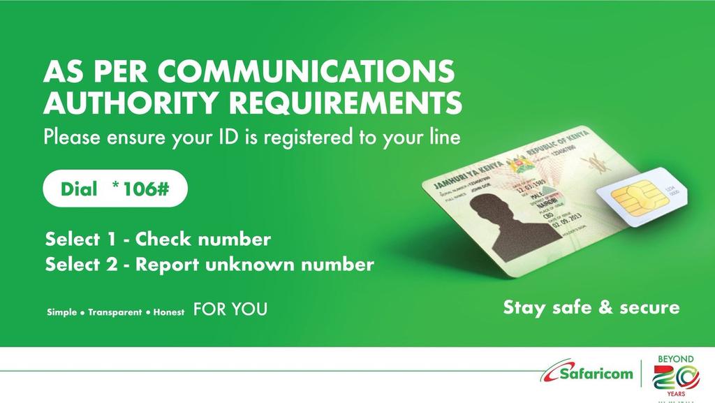senje_wefwee's tweet photo. Hey guys! Do you know @SafaricomPLC  helps you to know how many safaricom lines are registered under you ID. Avoid cons, just dial *106# to know the numbers registered and report any safaricom numbers you did not approve.
#JichanueAndTakeControl
#StaySafeAndSecure https://t.co/J2UKnhfnVy