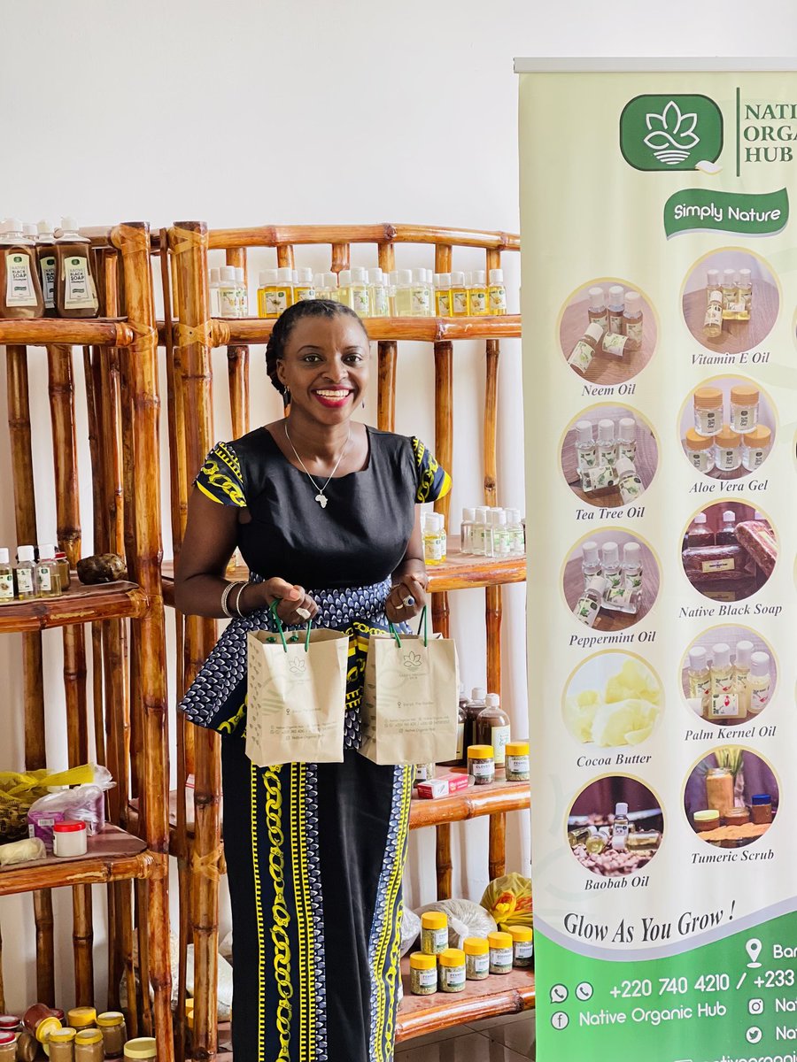 awasisay1's tweet photo. Mam-Yassin Sarr Co- Founder and Director of Star-Fish international an institution that seeks to advance humanity through girls education. 

She visited Native Organic Hub Shop and grabbed her Natural products for her Skin and Hair.

We are located at Brusubi Phase 2 https://t.co/41MuMqu00f