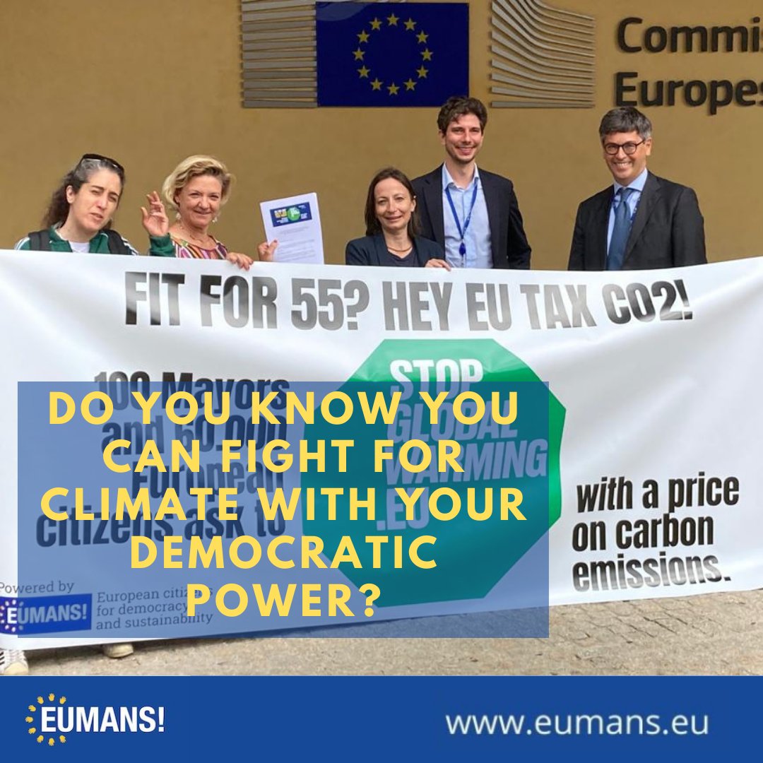 Summer #HeatWaves prove (again!) that we are in a #ClimateCrisis, and while EU made progress in #ClimateAction, it's far from solved.
We ask for #carbonprice. But there are other ways to fight #GlobalWarming: join the EUMANS assembly to share and connect with other EU Citizens!
