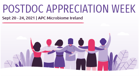 Hi everyone-it's Postdoc Appreciation Week😀 (Sept20th-24th).To mark the week we have organised 2events: a workshop for Public and Patient Involvement open to all, and a take away lunch(PDs only), kindly provided by <a href="/Pharmabiotic/">APC Microbiome Ireland</a> 😊Let’s appreciate all of the fab APC PostDocs!