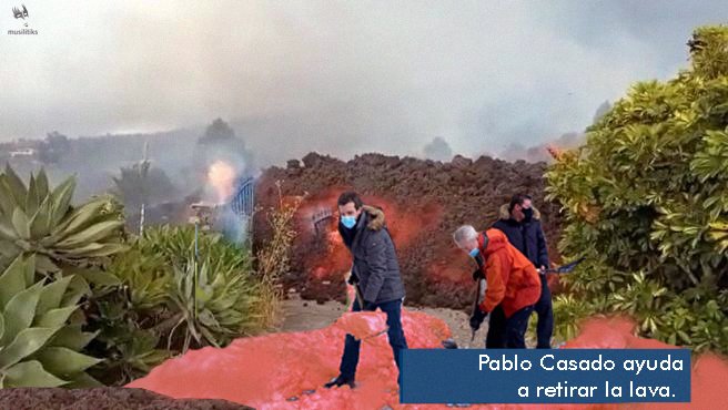 musilitiks's tweet photo. #pablocasado ayuda a retirar la lava. #lapalma #pp #VolcanLaPalma #claroquesiwapi https://t.co/wqHRGIKYuP