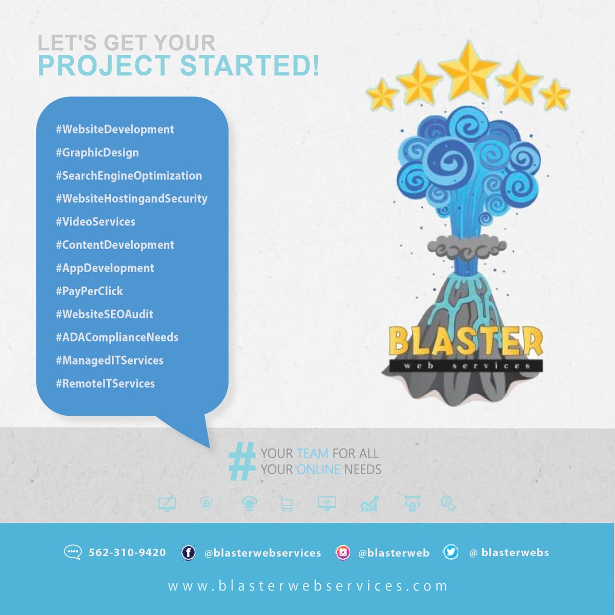 blasterwebs's tweet image. We look forward to building long-term business relationships with clients that are looking for leading edge designs integrated with innovative and customized marketing solutions.

Contact us for all your online needs!
🌐 bit.ly/blasterservices

#blasterwebservices