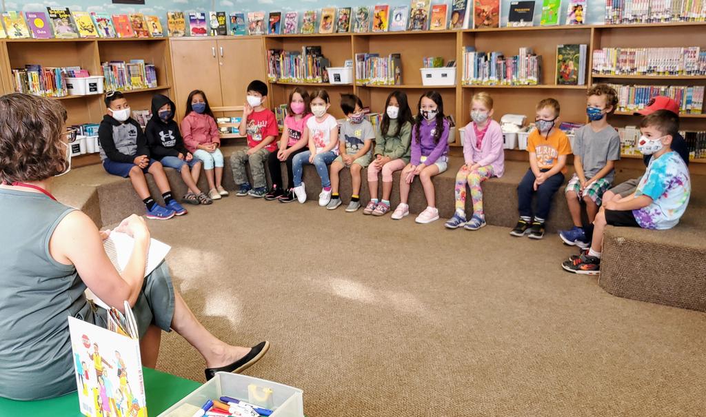 We're in the Library Learning Commons! So excited to be back 😁📚 Orientation today and then, we sign out books bi-weekly. We'll also be partnering up for some hands on and group learning with our Librarian, Kelly Iggers.