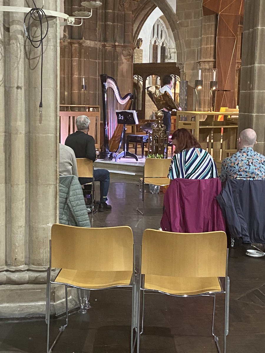 Great evening at <a href="/LeicsCathedral/">Leicester Cathedral</a> last night with Gina Taylor and Zack. Everyone really enjoyed the harp and hand pan and I think the canapés went down well too 💜💜💜
