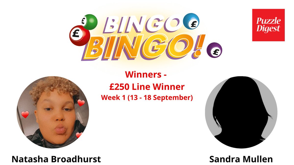 PuzzleDigest's tweet image. #Winners!! A big thank you to everyone for participating in our first week of #BingoBingo - we hope you have enjoyed playing every day!
Are you ready for Week Two?!
Your participating newspaper will be publishing bingo numbers every day between now and Friday.
#Goodluck!