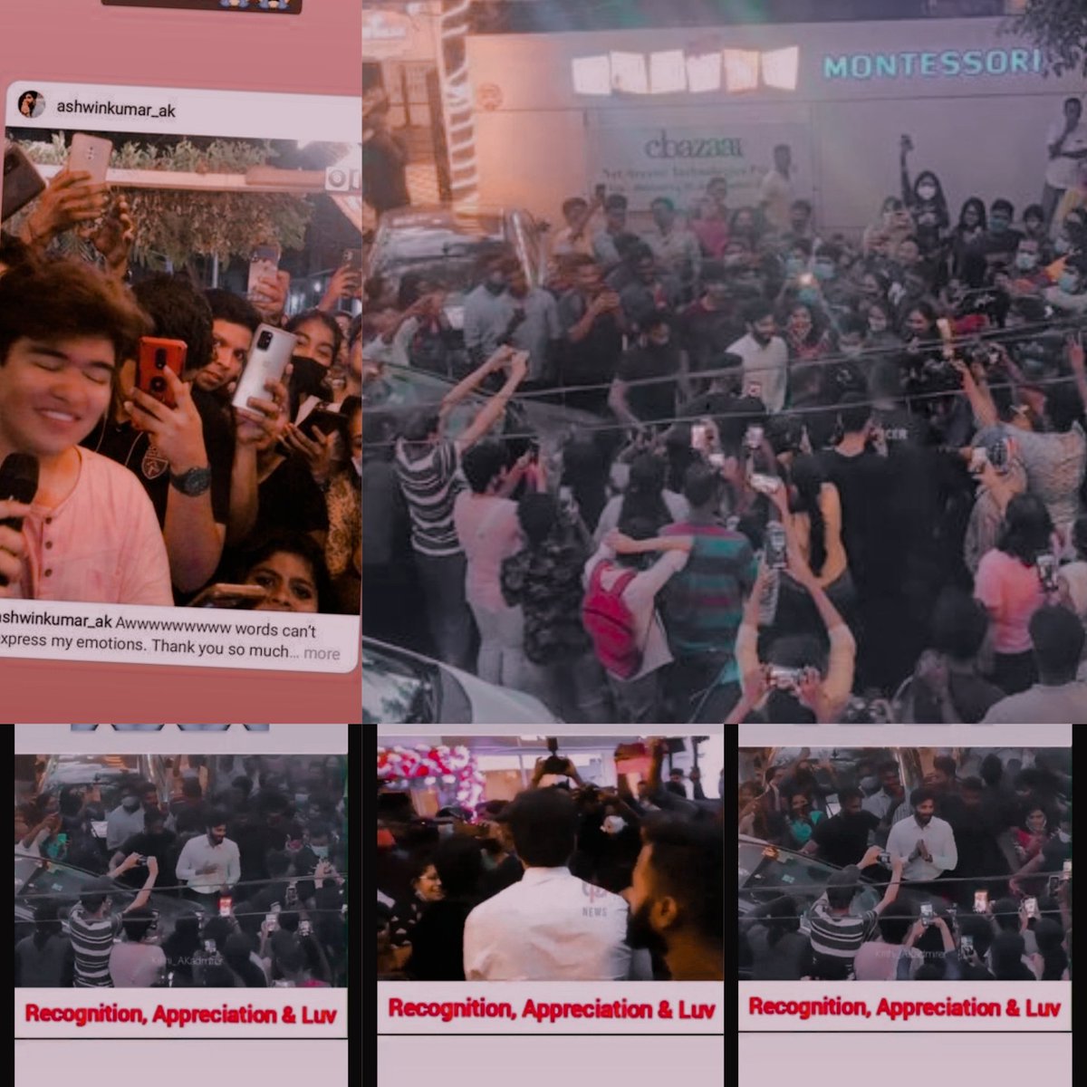 ShiningStar_AK's tweet photo. Some call it madness, but I call it love @i_amak 
The love you have for your fans is LOVE 🥺❤️
The one gesture you possess whenever you're been granted 
Such a pure soul you are 🥺❤️
Proud to be your fan ♾️❤️

PS- The pics aren't clear sry 😐

#AshwinKumar | #EnnaSollaPogirai https://t.co/pQuVDIEfXq