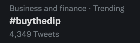 APompliano's tweet photo. Buy the dip is currently trending in the United States. https://t.co/vTCTgqkIKj