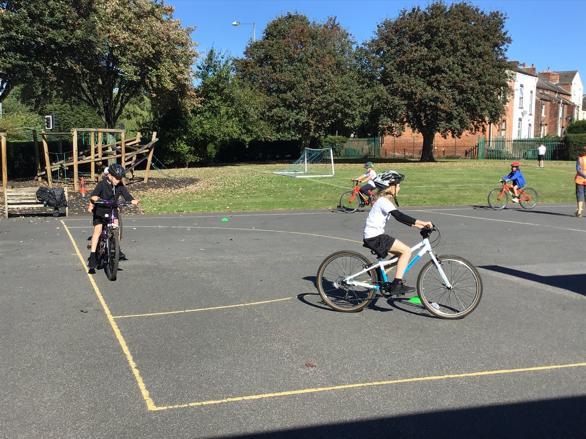 What a fantastic start to our Bikeability week! Sunshine and lots of smiling children. Thank you <a href="/CycleNorthUK/">Cycle North UK</a> #StJohnsCurriculum #team #learn