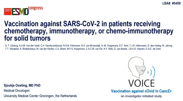 #ESMO21 : Now with the results of the VOICE trial of COVID-19 vaccination in patients with cancer in regard to systemic anti-neoplastic agents!! <a href="/myESMO/">ESMO - Eur. Oncology</a> <a href="/OncoAlert/">OncoAlert</a> <a href="/COVID19nCCC/">COVID-19 and Cancer Consortium (CCC19) Registry</a>